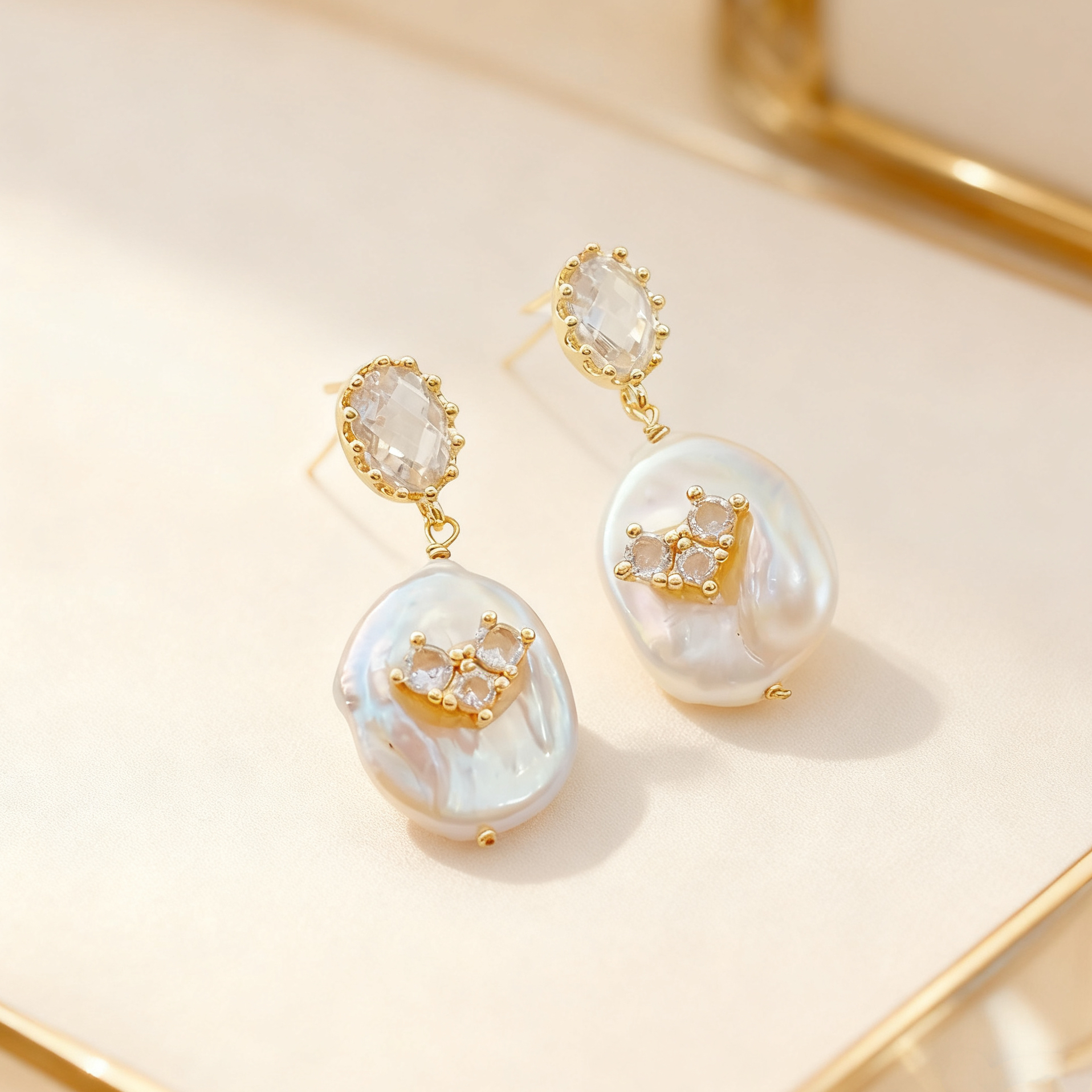 饰品/耳饰/耳钉/耳棒/珍珠耳钉细节图