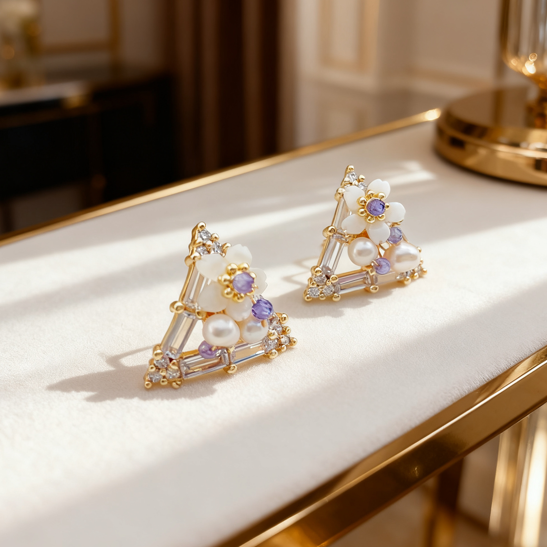 饰品/耳饰/耳钉/耳棒/珍珠耳钉白底实物图