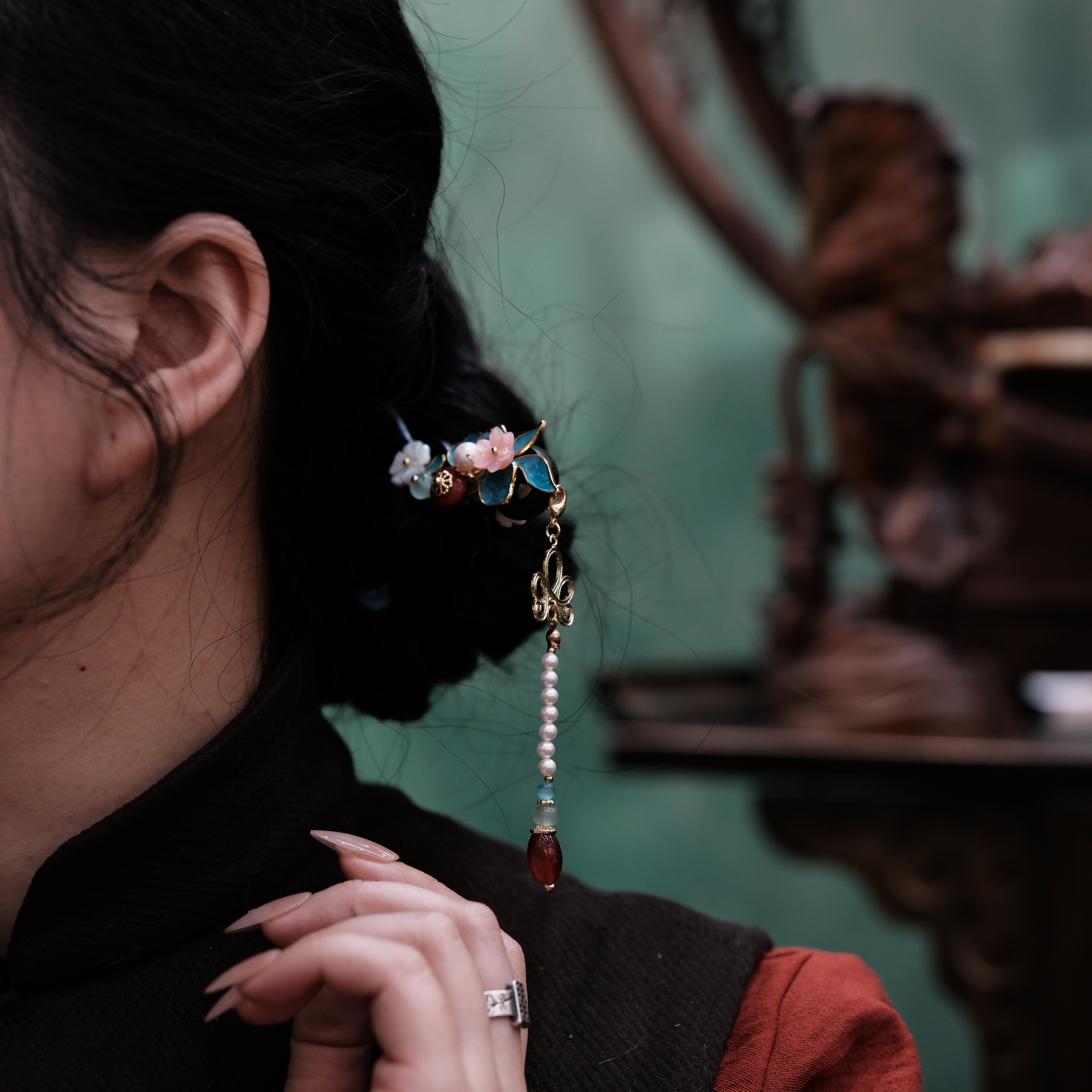 发簪/发簪女士夏天简约/发簪复古风/汉服配饰/古装细节图