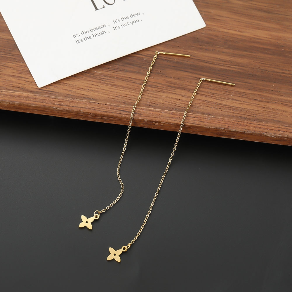 Stainless steel ear thread cross-border export earrings, exquisite ladies' ear thread detail image 9