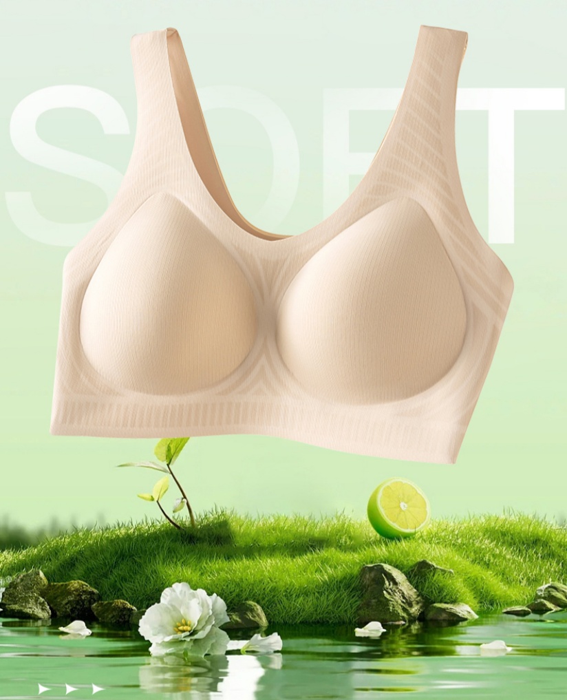 Seamless smooth women's large breasts that make them look smaller, thin undergarments without steel rims, vest style bra, summer full cup seamless bra details Picture