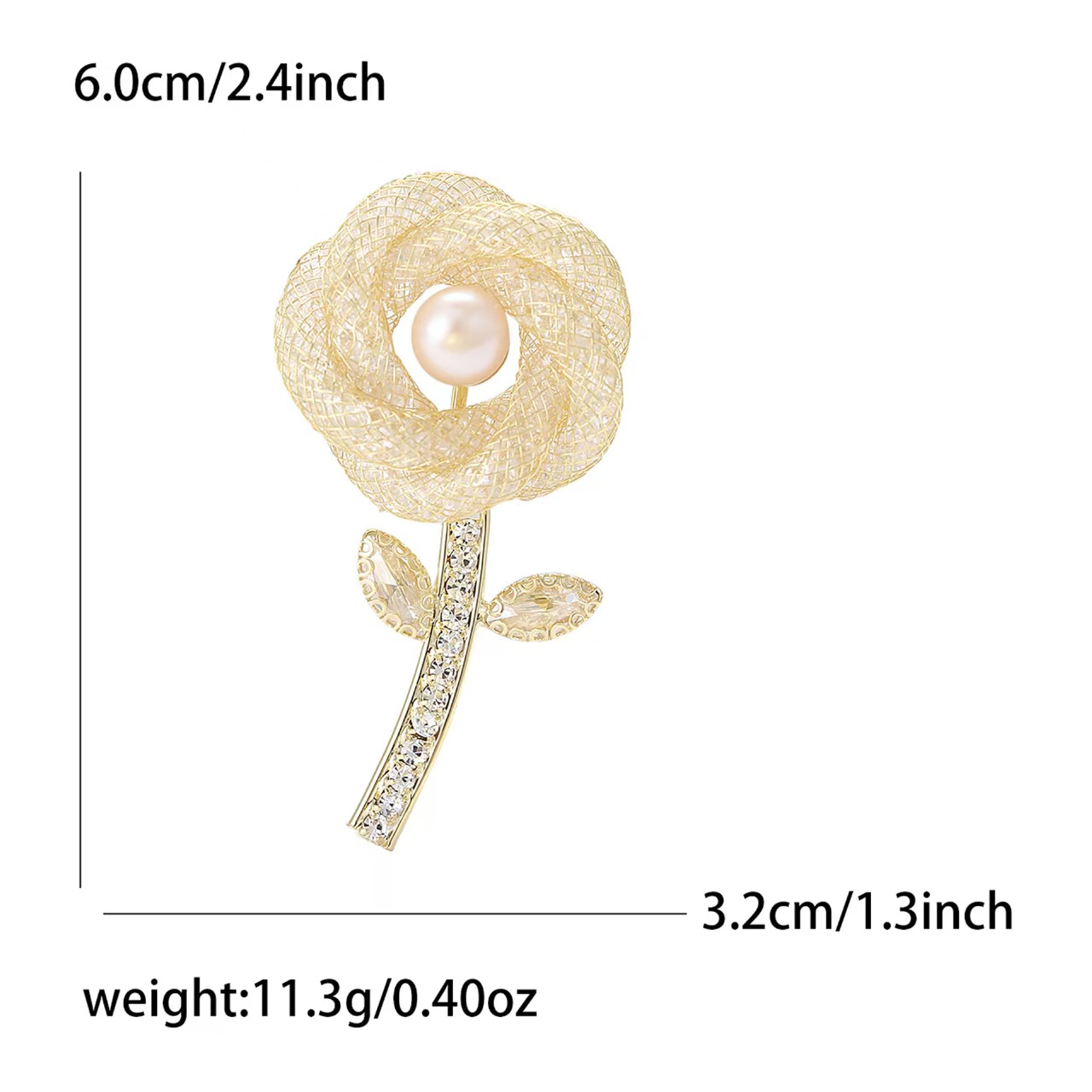 High-end Korean-style micro-inlaid copper zircon rose brooch, exquisite and creative women's suit coat brooch accessory pin