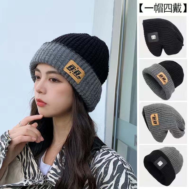 This new knitted cap is versatile. It can be worn on both sides. It is a warm and ear-protecting woolen pile cap for autumn and winter. Korean version details Picture