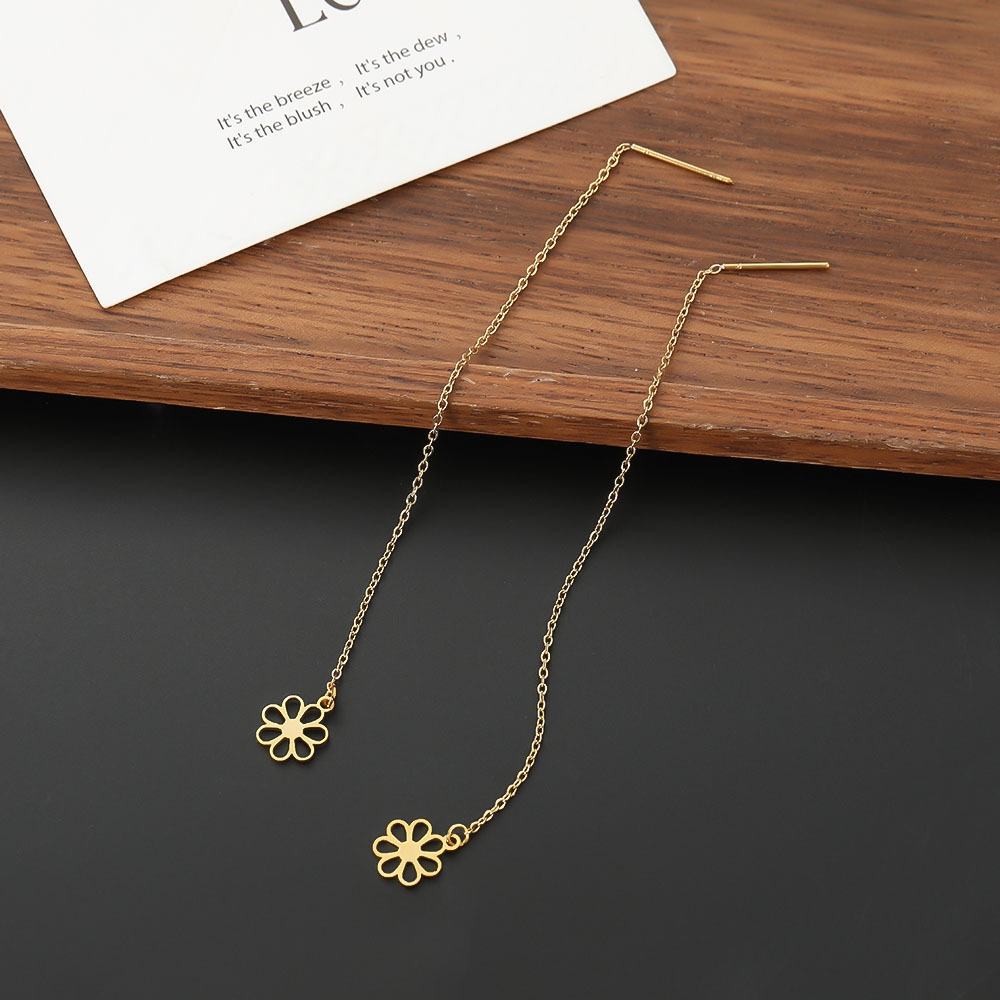 Stainless steel ear thread cross-border export earrings, exquisite ladies' ear thread detail image 5