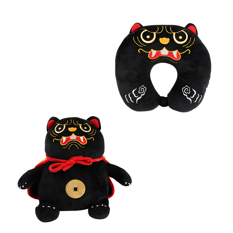 Customized U-shaped pillow, two-in-one deformable multi-functional cartoon foam particle neck pillow, portable travel pillow Item Picture