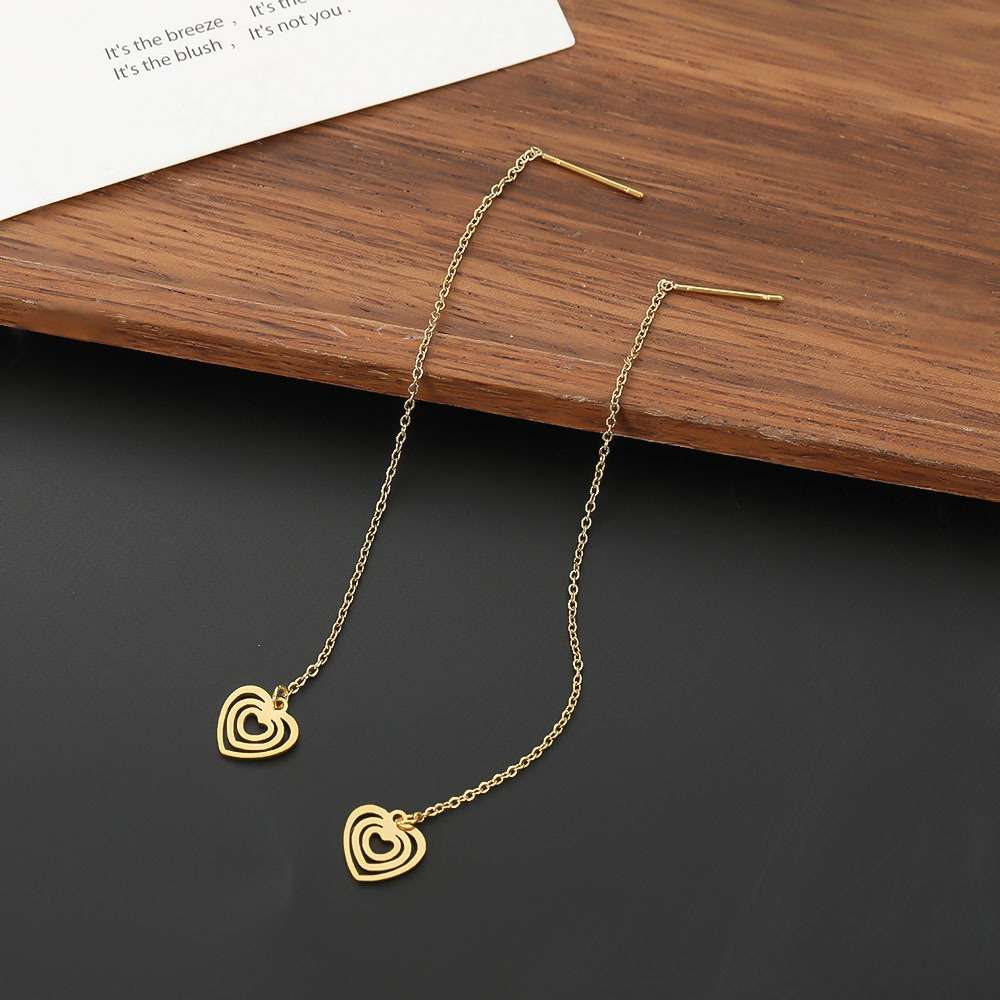 Stainless steel ear thread cross-border export earrings, exquisite ladies' ear thread detail image 6
