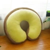 Simple solid-color pp cotton elastic U-shaped pillow, office travel neck guard, car throw pillow, comfortable sleep pillow details Picture