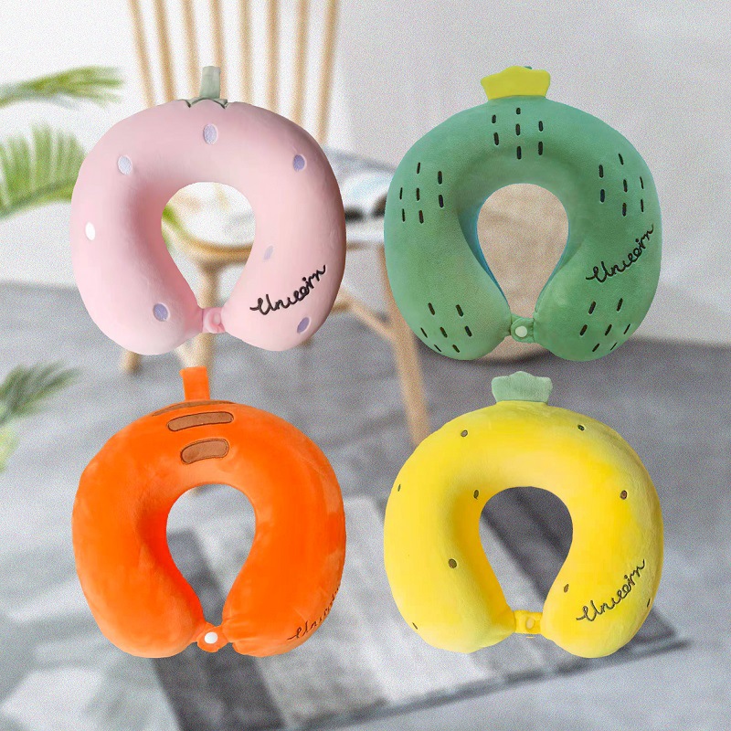 Customized cartoon embroidered animal U-shaped memory pillow, travel neck protection pillow, nap pillow, cervical spine health care pillow