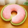 Simple solid-color pp cotton elastic U-shaped pillow, office travel neck guard, car throw pillow, comfortable sleep pillow Specification image