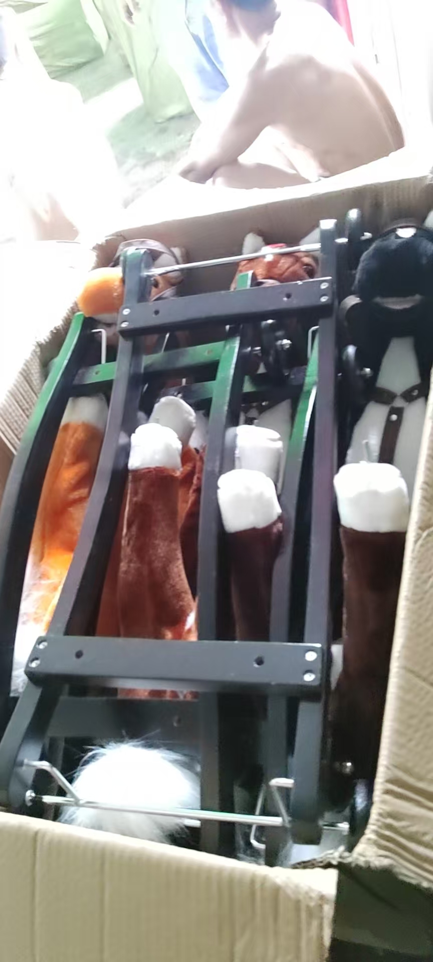 马年/摇摇马/旋转木马音乐盒/生肖马皮革公仔白底实物图