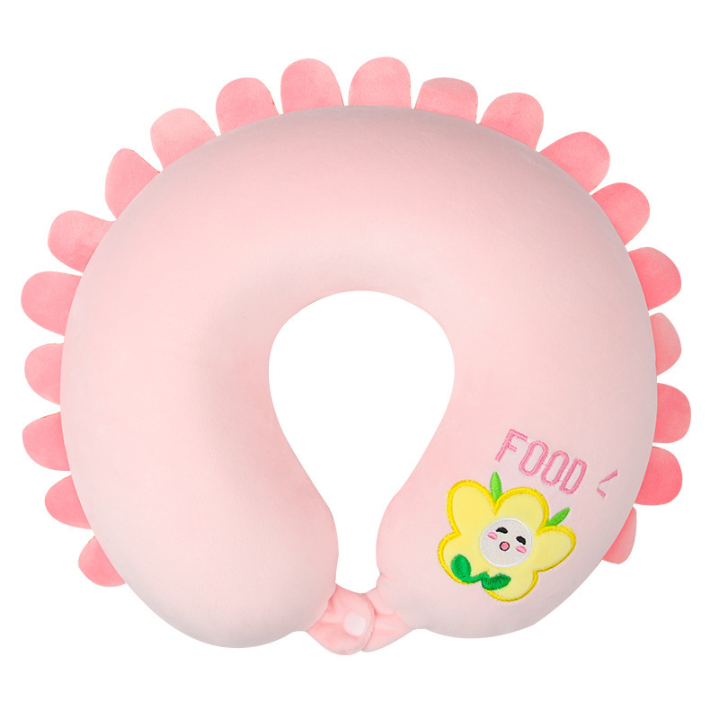 Cartoon sunflower memory foam U-shaped pillow, airplane travel neck pillow, customized gift, comfortable pillow, event giveaway Item Picture