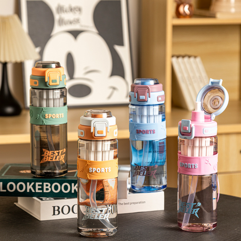 S150-SH-2116 New large-capacity simple sports water cup, new portable double-drinking straw cup for both men and women Specification image