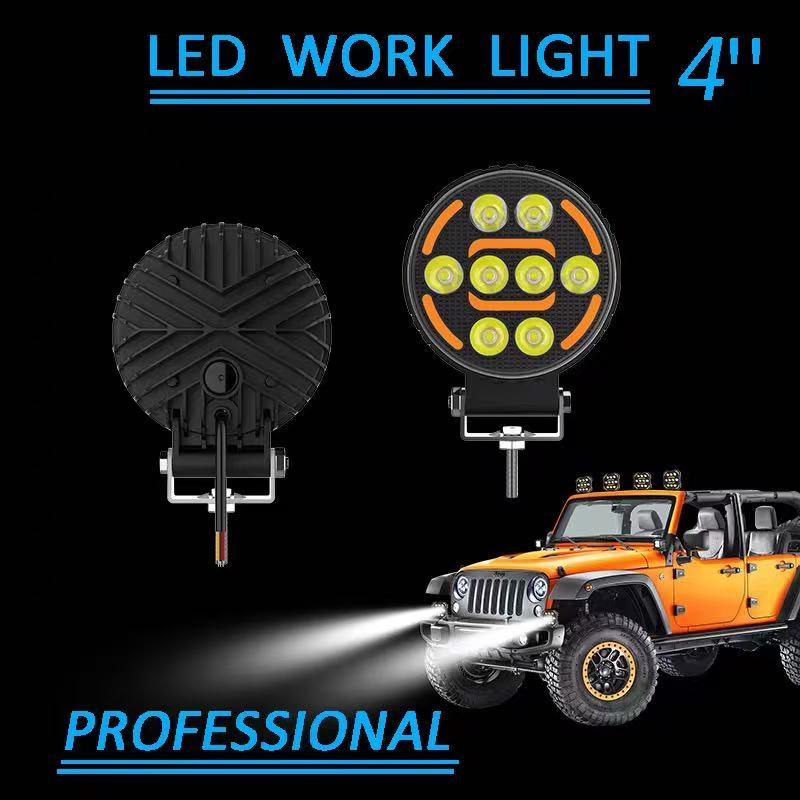 4-inch square car led work light with daytime running light, LED work light, off-road vehicle spotlight, headlight Specification image