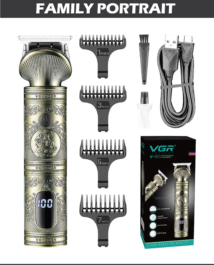 VGR962 Cross-border new product Hair clipper, professional retro oil hair clipper, professional electric hair clipper pic 8