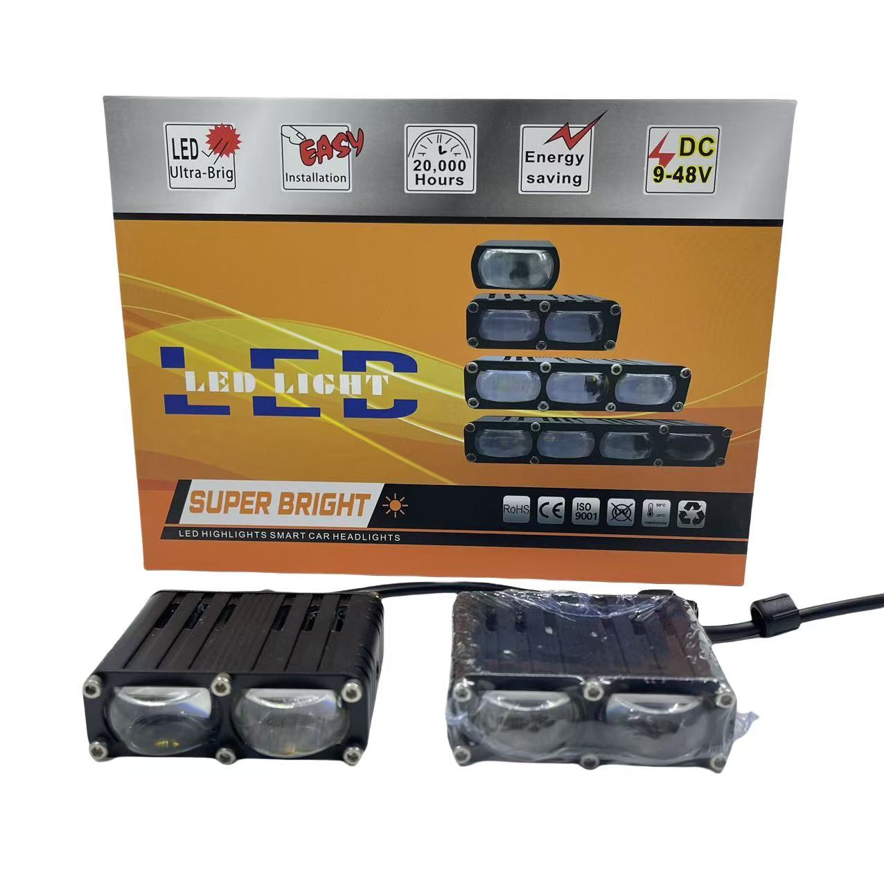 Car grille lights, LED headlights, three-eye yellow and white spotlights, motorcycle and electric bike work lights have been upgraded to ultra-high brightness pic 1