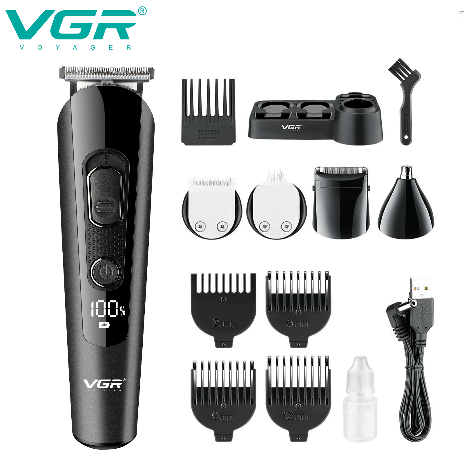 V-175充电式理发器 理发剪 剃头器 外贸电推剪毛发修剪器 跨境电商V G R