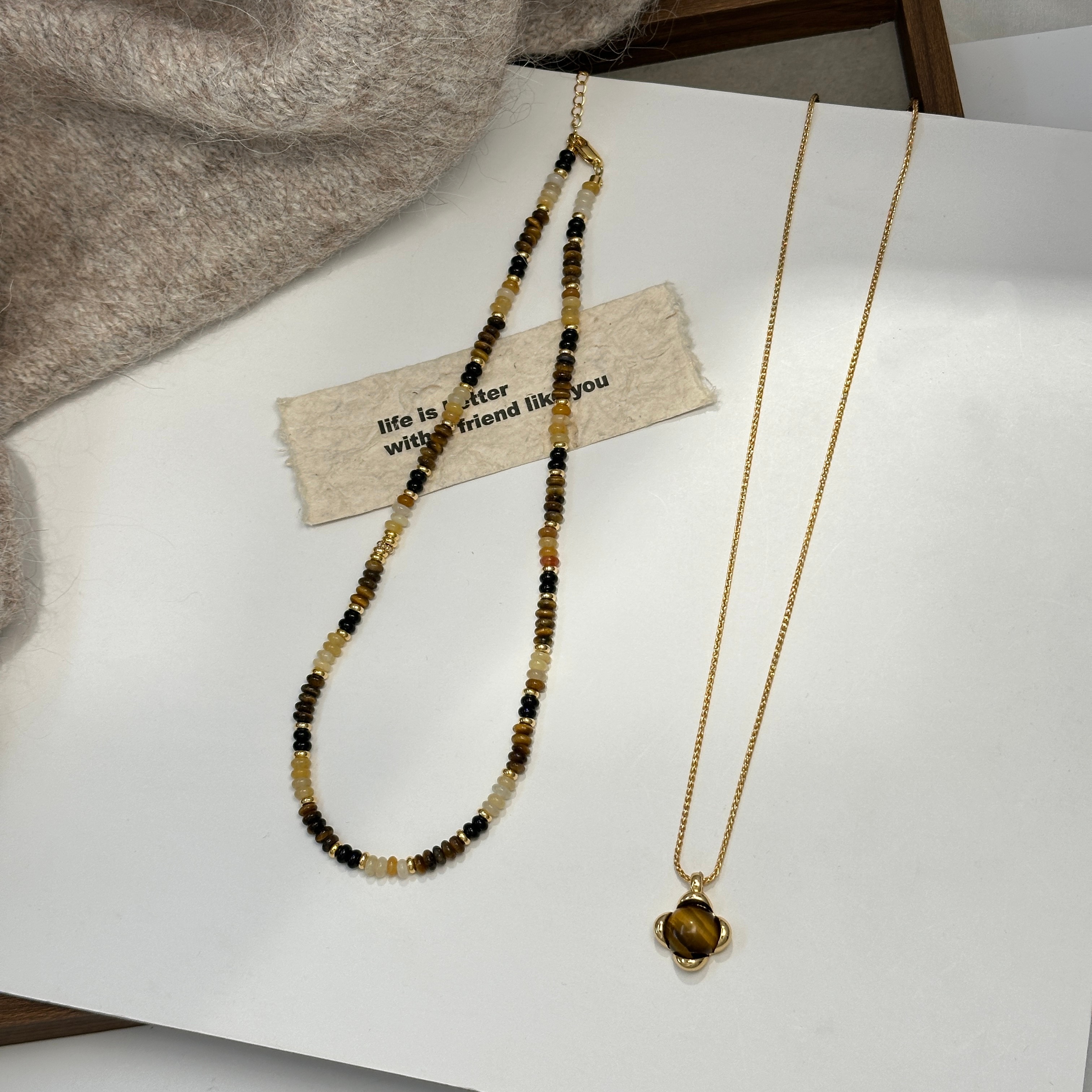 项链/珍珠项链/挂绳/首饰女短款优雅/经典项链白底实物图