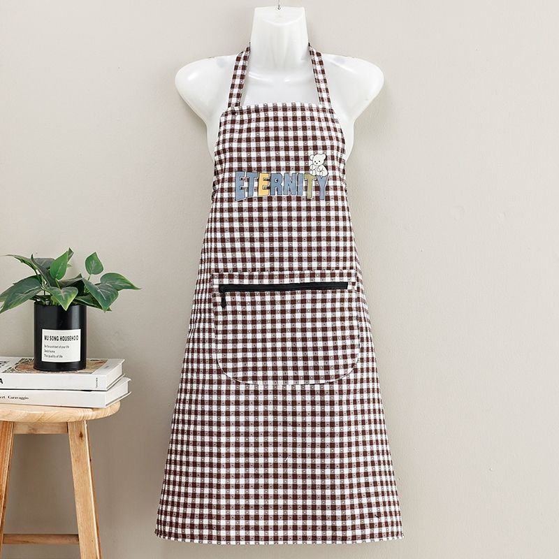 The new checkered neck-hanging apron is made of cotton fabric for work and kitchen, which is stain-proof, dust-proof and wear-resistant for cooking and home use. It is fashionable and breathable, and the waistband is dirt-resistant for work