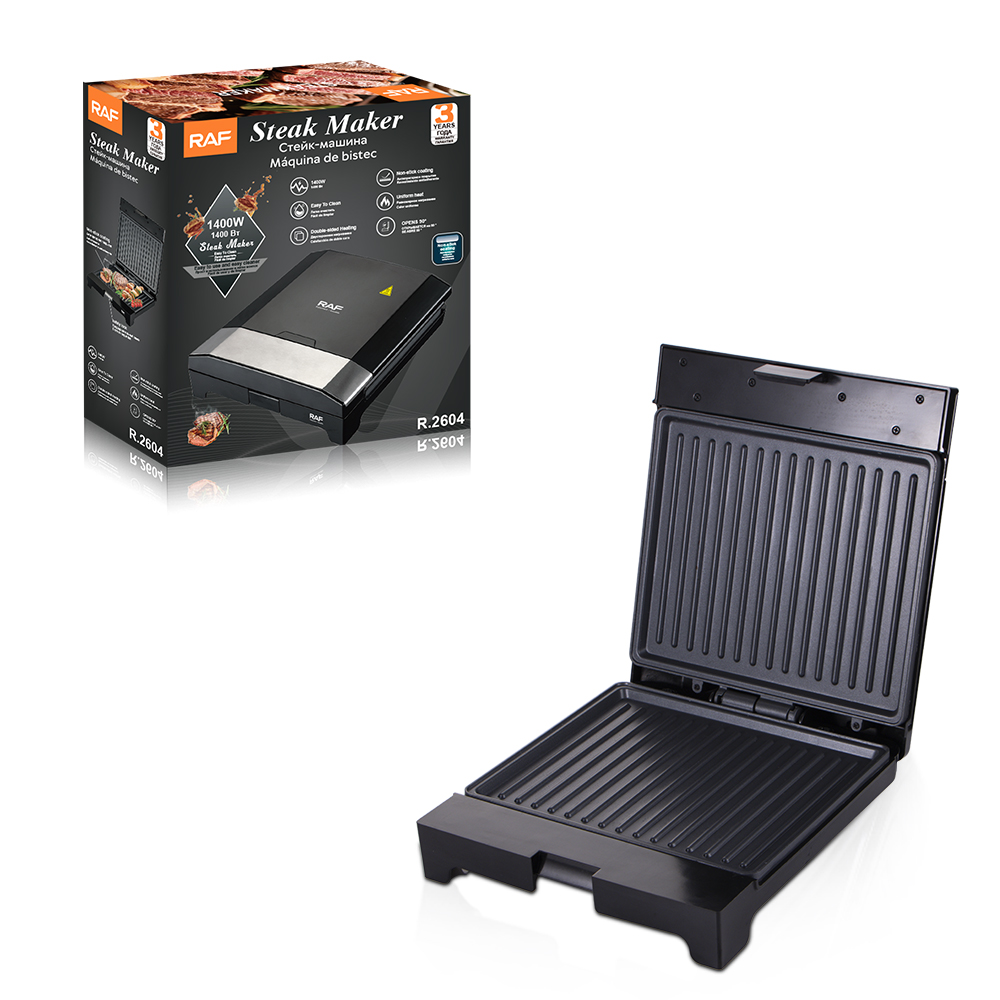 RAF European standard household cross-border smokeless grilling and roasting steak machine, double-coated iron plate grilling, sausage grilling, steak machine Item Picture