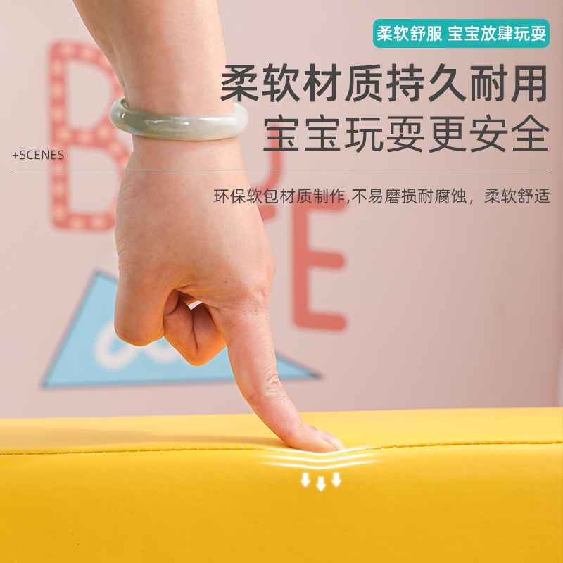 Children's climbing slide, soft ball pool, early education soft indoor playground, soft-padded ball pool, combination fence, wave ocean details Picture