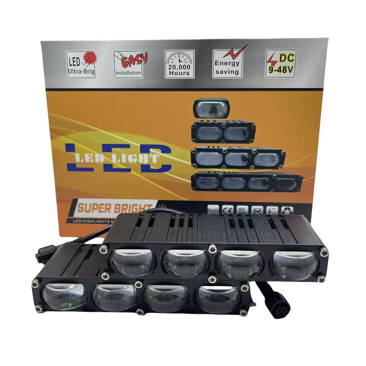 Car grille lights, LED headlights, three-eye yellow and white spotlights, motorcycle and electric bike work lights have been upgraded to ultra-high brightness pic 6