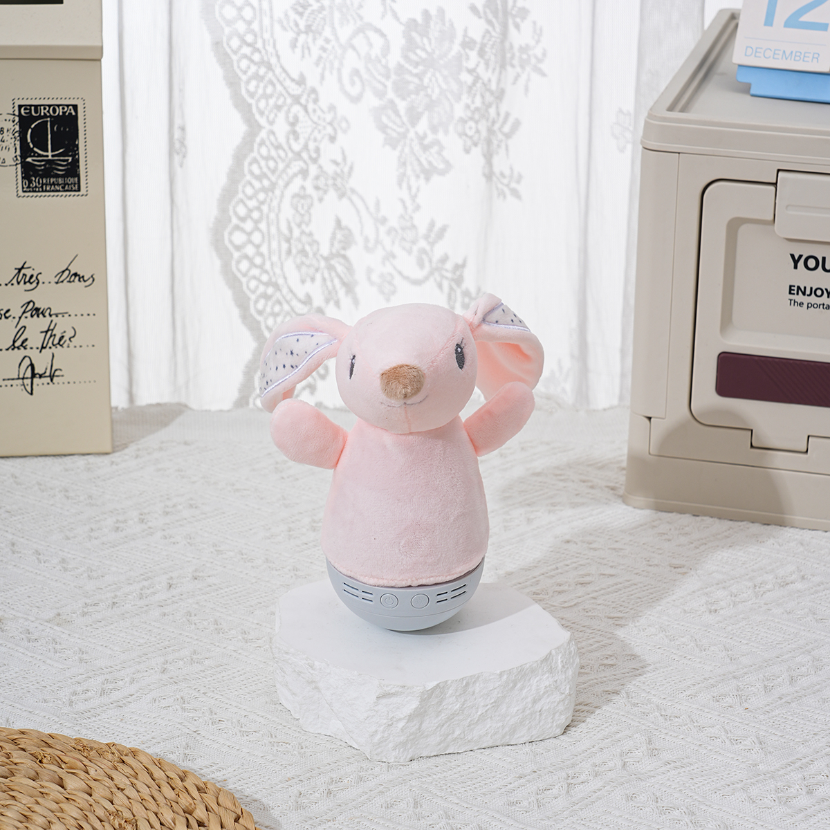 The plush toy night light in the shape of a little bear and rabbit can change the color of the light. The untoppleable plush toy is a companion and comfort doll for infants and children details Picture