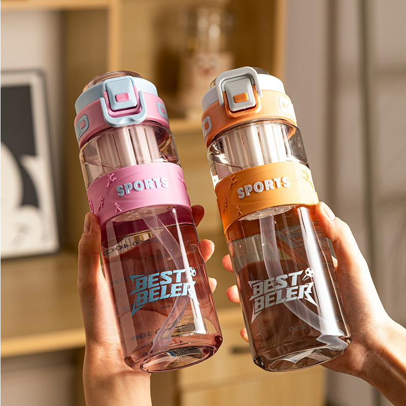 S150-SH-2116 New large-capacity simple sports water cup, new portable double-drinking straw cup for both men and women details Picture