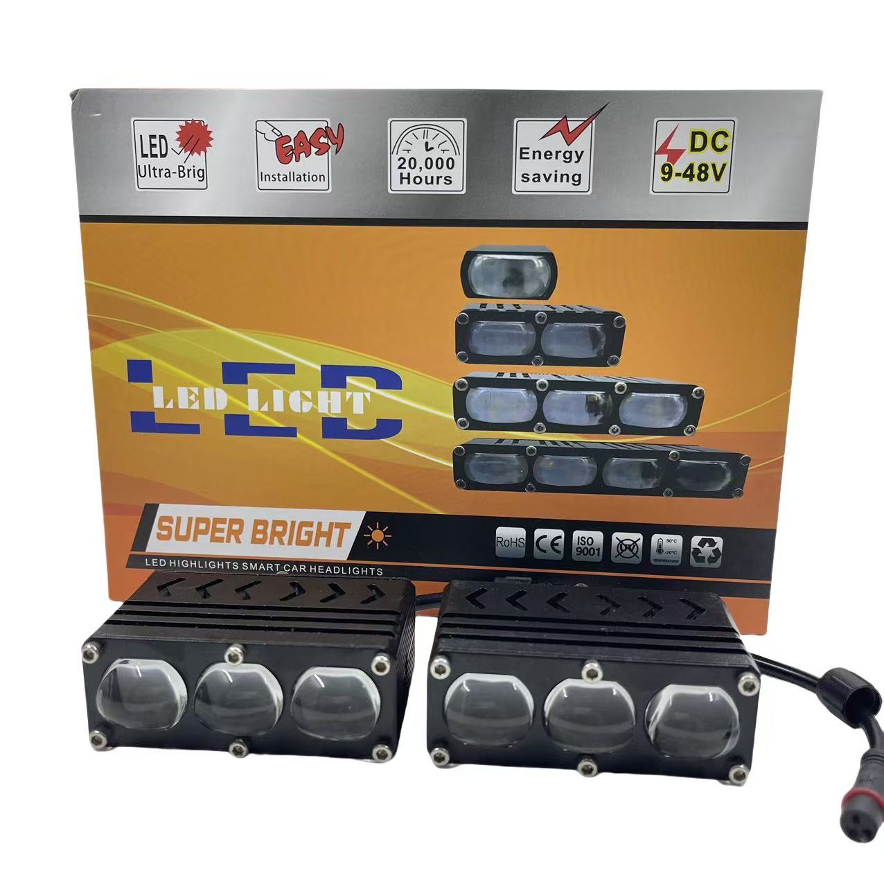 Car grille lights, LED headlights, three-eye yellow and white spotlights, motorcycle and electric bike work lights have been upgraded to ultra-high brightness pic 8