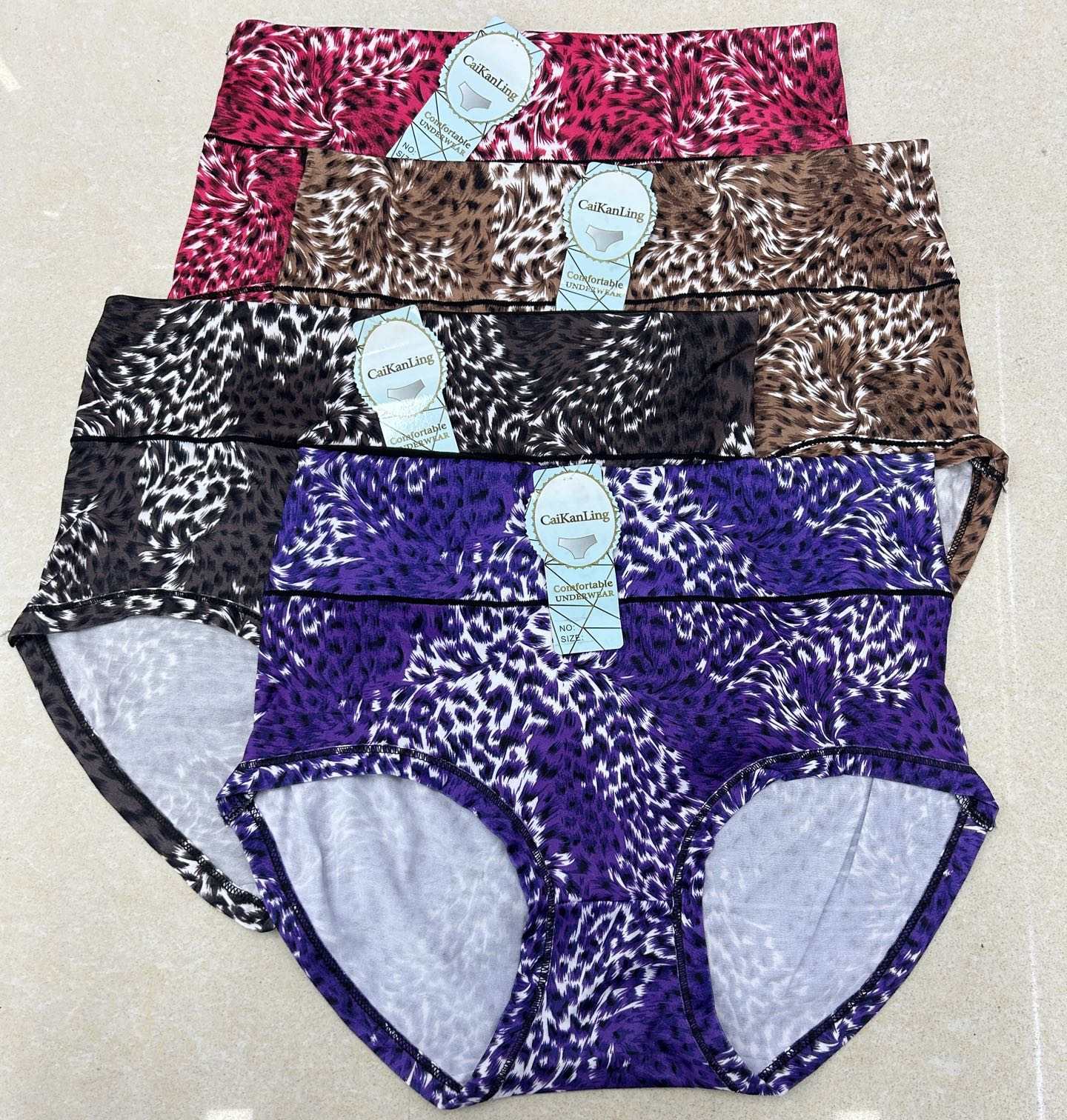 104# Foreign Trade Women's Underwear in stock: Leopard Print underwear for women, high-waisted milk silk tight-fitting underwear, sexy, comfortable and breathable QNI full figure