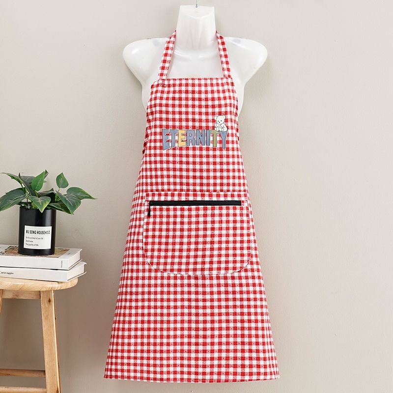 The new checkered neck-hanging apron is made of cotton fabric for work and kitchen, which is stain-proof, dust-proof and wear-resistant for cooking and home use. It is fashionable and breathable, and the waistband is dirt-resistant for work Application Scenario