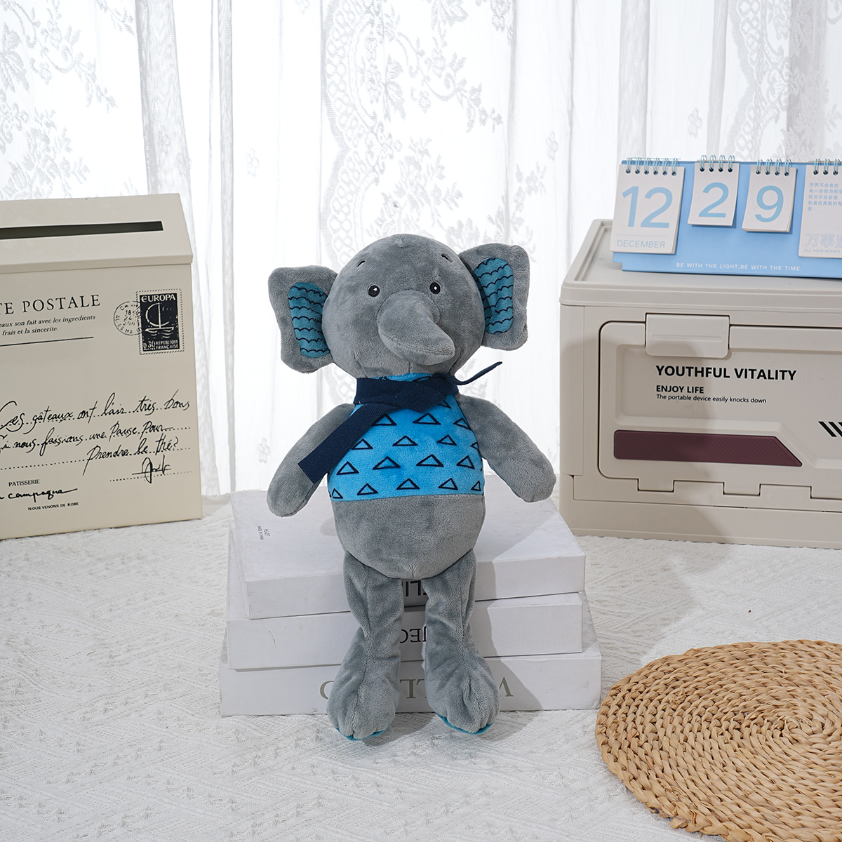 Baby and toddler soothing plush penguin and elephant dolls, cute dolls, children's toys, can play music, can be used as night lights, baby cry sensors, plush toys Specification image