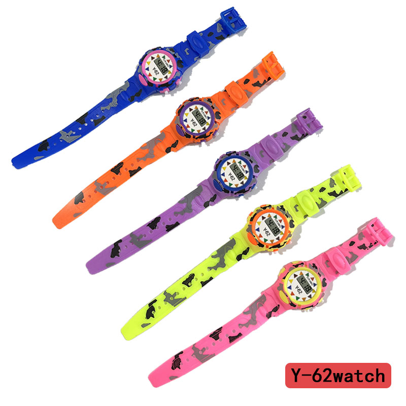 YITONG Y-62 electronic watch with high-definition display, multi-functional watch, sports and casual men's and women's models, specially designed for cute kids! Wholesale camouflage children's electronic watches with various combinations, exclusive electronic watches for cute kids Specification image