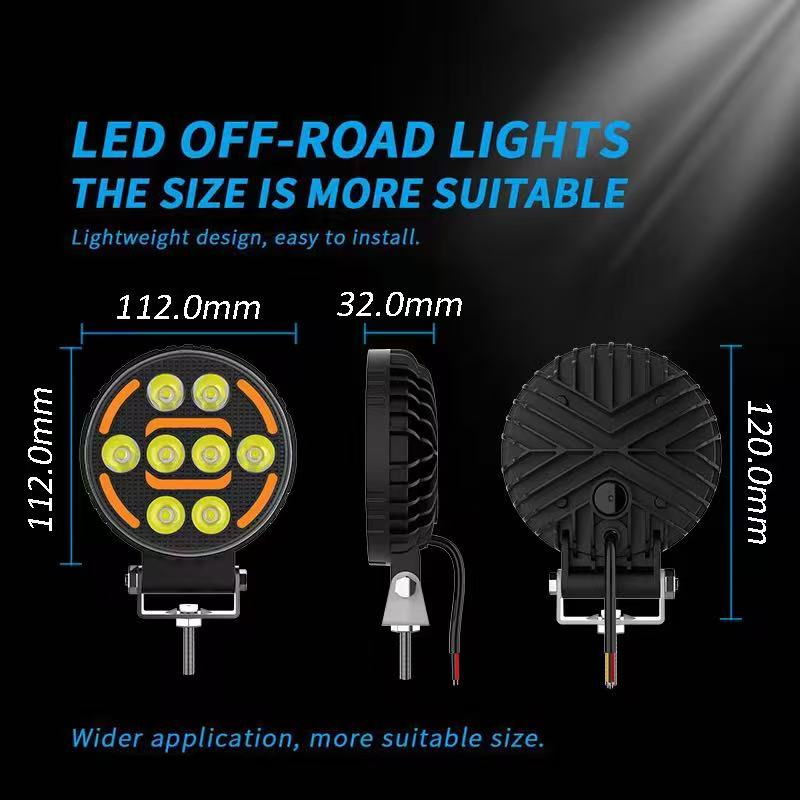 4-inch square car led work light with daytime running light, LED work light, off-road vehicle spotlight, headlight Item Picture