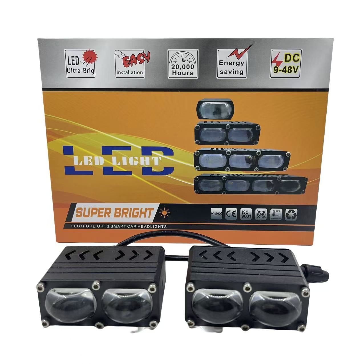 Car grille lights, LED headlights, three-eye yellow and white spotlights, motorcycle and electric bike work lights have been upgraded to ultra-high brightness pic 4