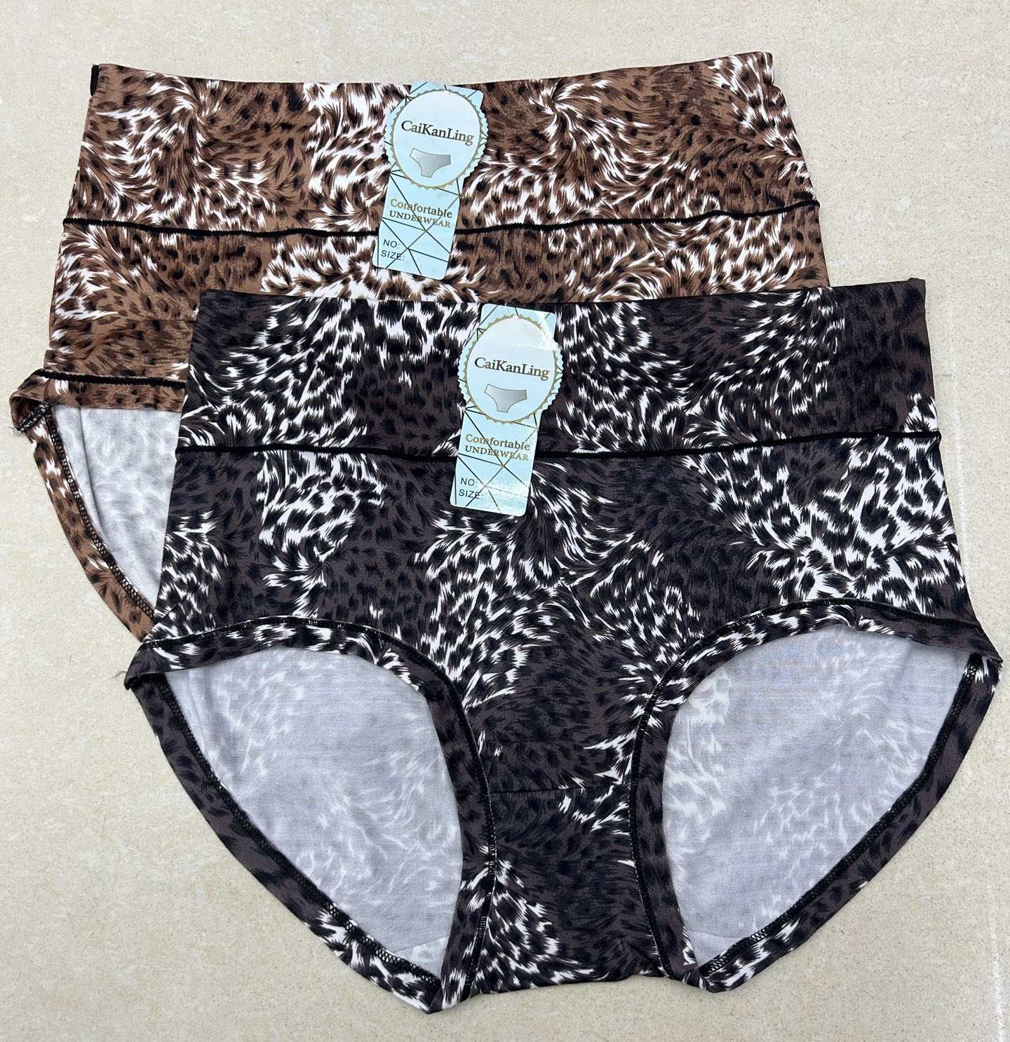 104# Foreign Trade Women's Underwear in stock: Leopard Print underwear for women, high-waisted milk silk tight-fitting underwear, sexy, comfortable and breathable QNI Specification drawing