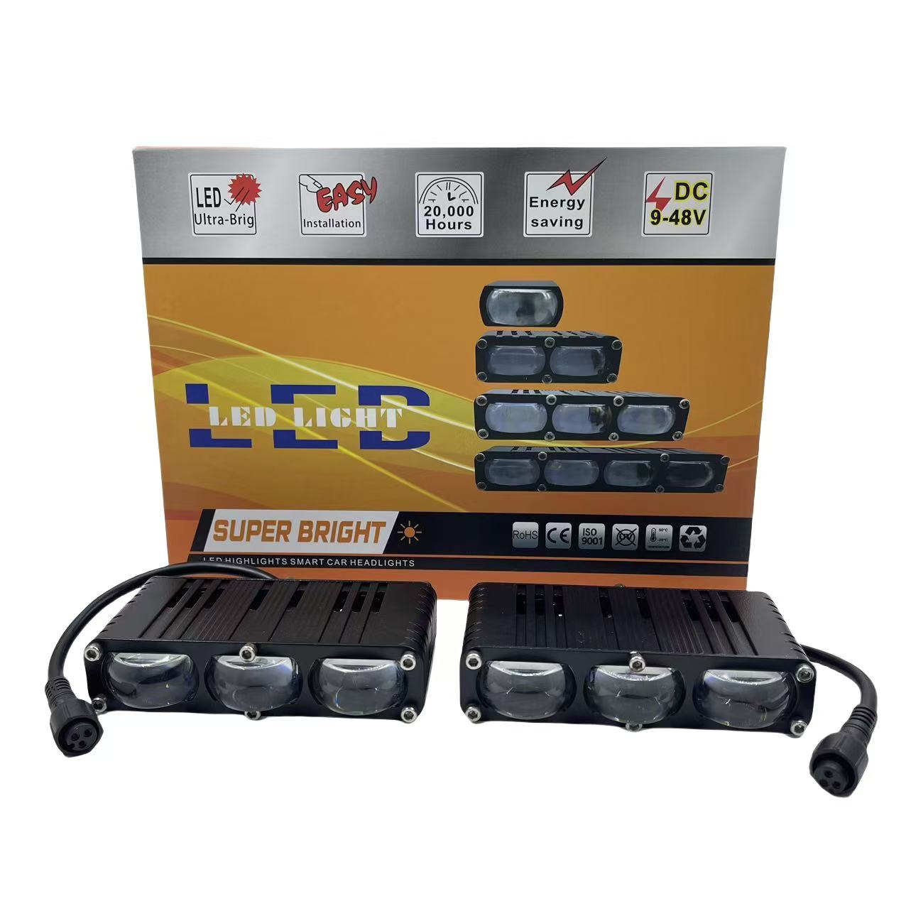 Car grille lights, LED headlights, three-eye yellow and white spotlights, motorcycle and electric bike work lights have been upgraded to ultra-high brightness pic 5