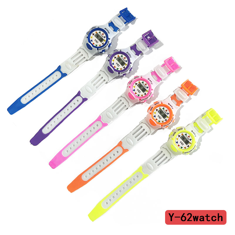 YITONG Y-62 electronic watch with high-definition display, multi-functional watch, sports and casual men's and women's models, specially designed for cute kids! The colorful printed children's electronic watch features a variety of color combinations and cute printed characters Specification image