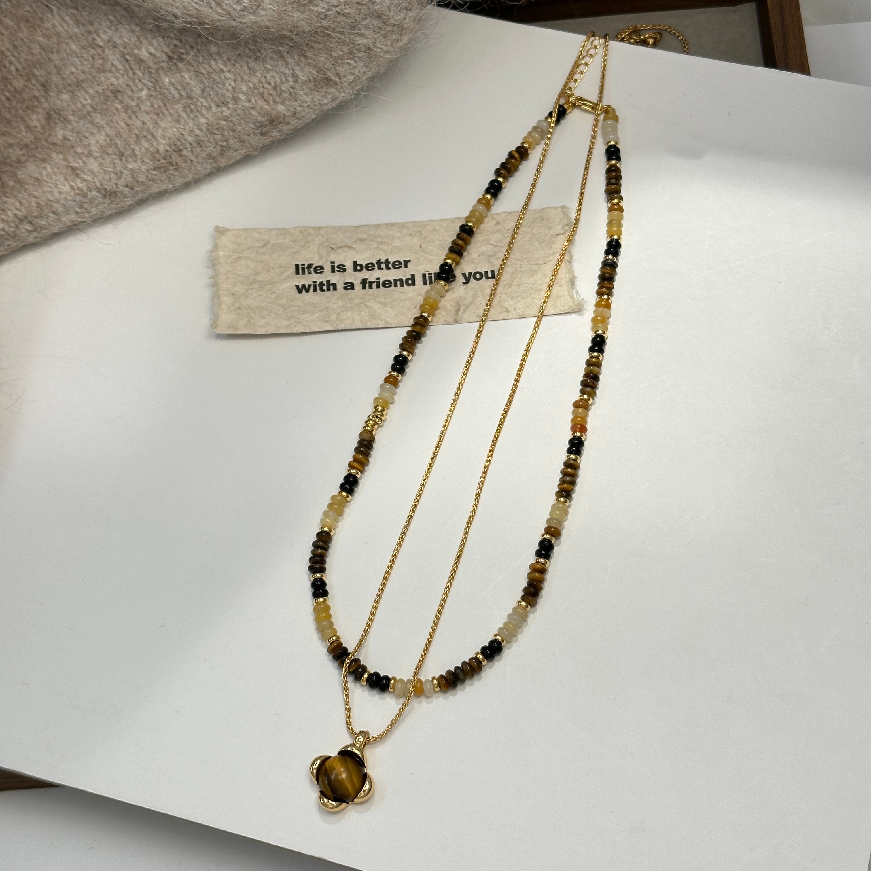 项链/珍珠项链/挂绳/首饰女短款优雅/经典项链细节图