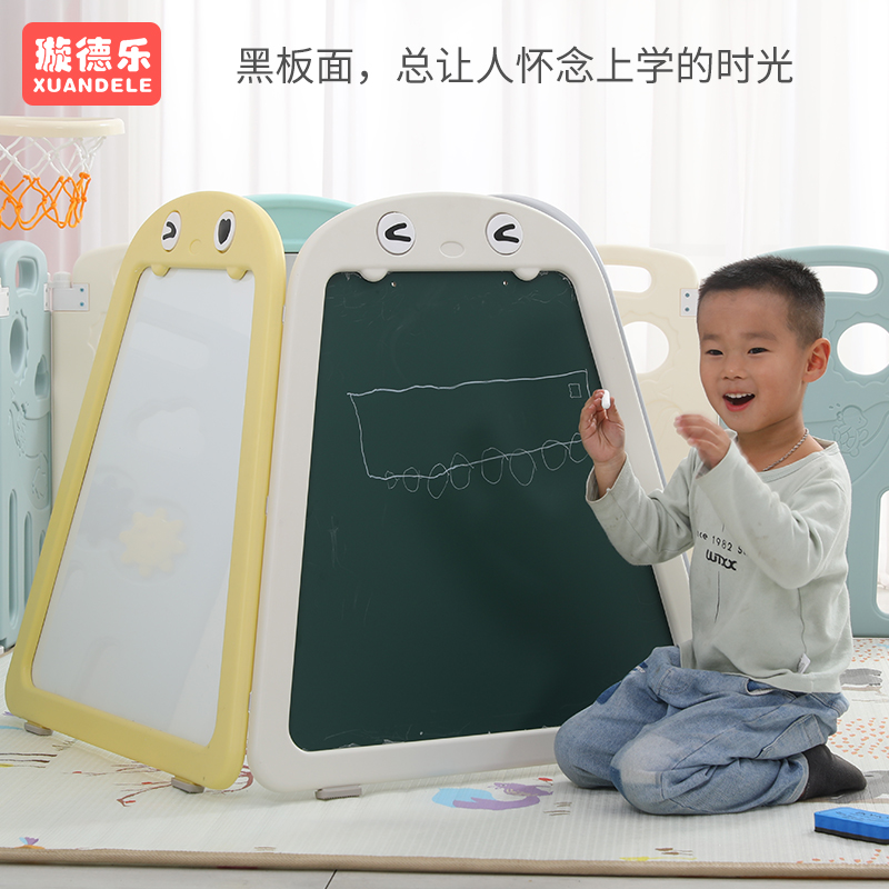 Children's drawing board, home indoor easel, kindergarten early education center, toy, baby drawing room, black and white drawing board, black and white board, magnetic writing board, magnet Specification image
