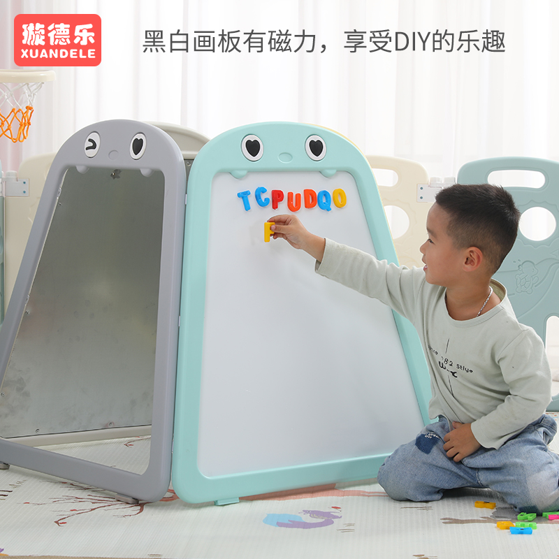 Children's drawing board, home indoor easel, kindergarten early education center, toy, baby drawing room, black and white drawing board, black and white board, magnetic writing board, magnet details Picture