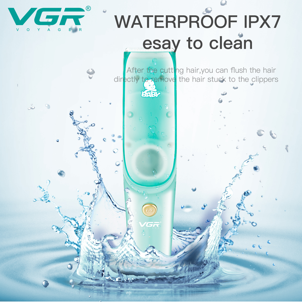 VGR151 Baby Automatic Hair Suction and Cutting Device, Digital display silent, baby Special clipper, children's ceramic electric clipper Application Scenario