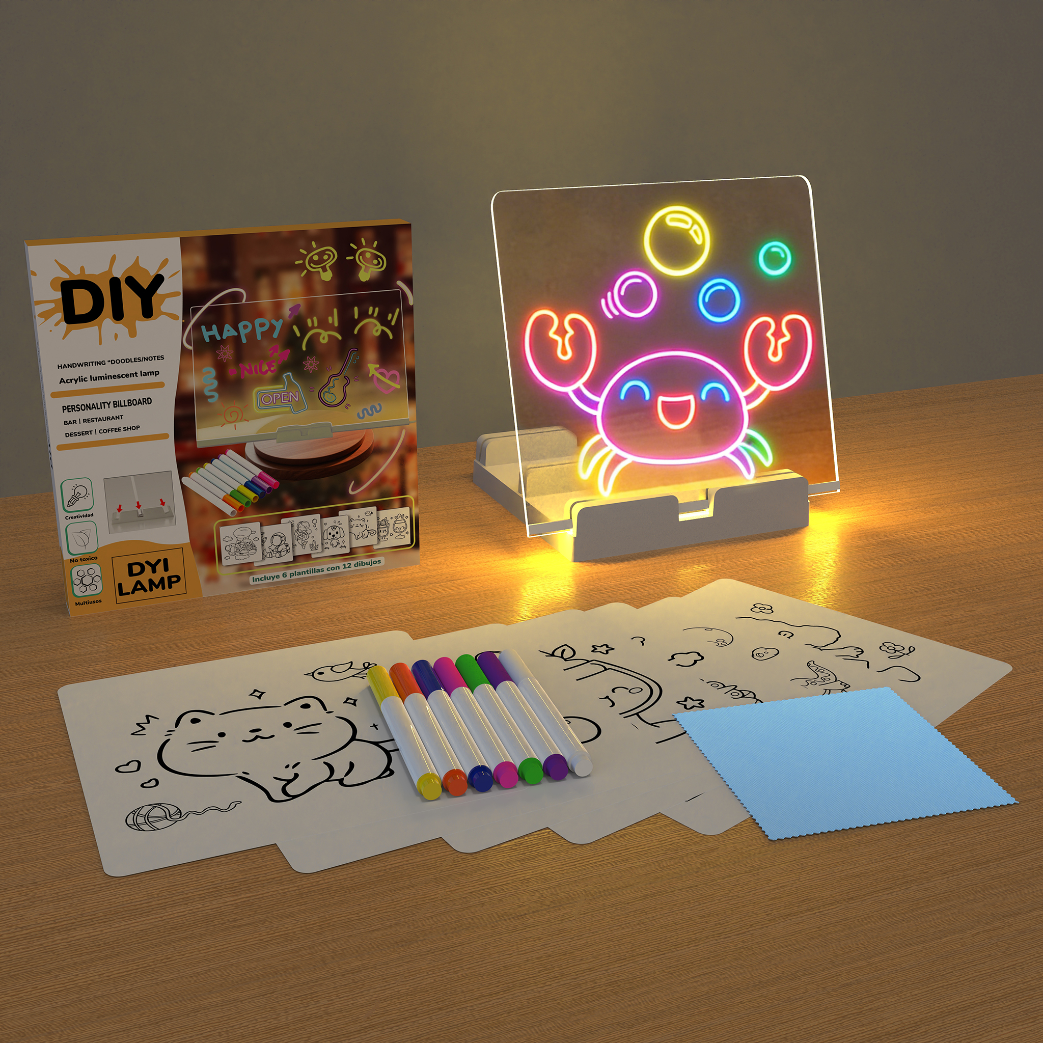 DIY1515荧光手绘画板儿童创意百变玩具