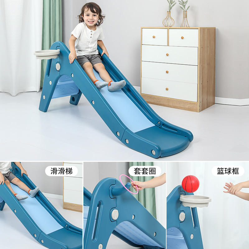 Children's indoor slide, Nordic-style small slide, small baby home toy, playground slide, swing slide details Picture