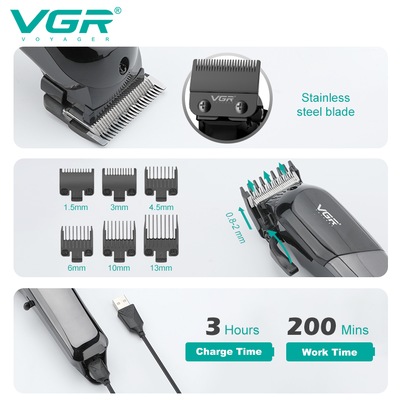 VGR Cross-border new type of electric hair clipper with adjustable blade head, men's hair shaver, home men's electric clipper V-118 Application Scenario