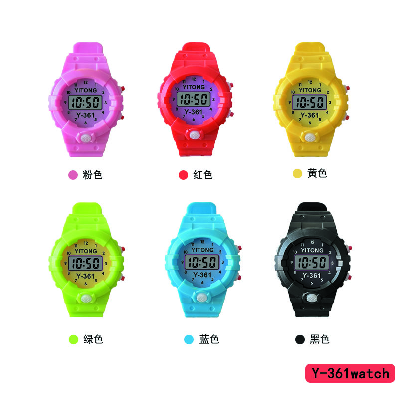 The YITONG Y-361 trendy electronic watch is colorful and versatile. Its classic round design is suitable for hands measuring 120-190cm. It is both fashionable and practical with a variety of patterns. It is sold directly by the foreign trade wholesale factory details Picture