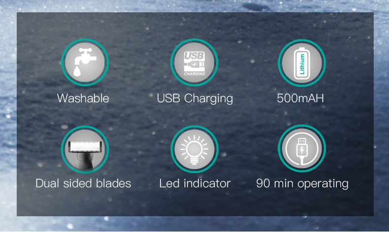 电动剃须刀VGR017小T刀刀头可水洗刮胡刀 USB充电男士剃须刀详情3