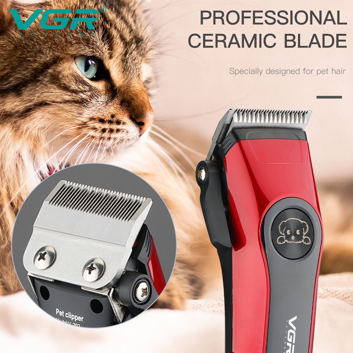 VGR202 Pet Hair Clipper, electric hair remover, pet care and grooming, cross-border hair removal, dog electric clipper Application Scenario