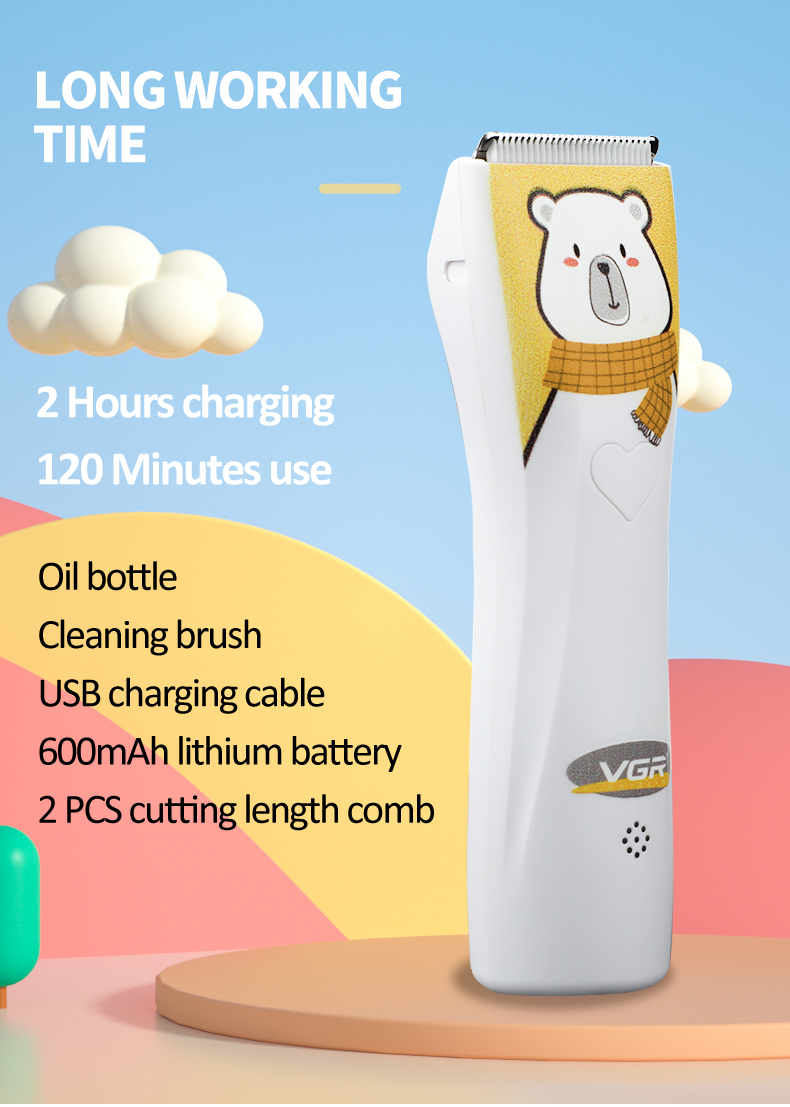 VGR152小巧理发器陶瓷剪电推剪儿童卡通剃发家用婴儿电推子详情7