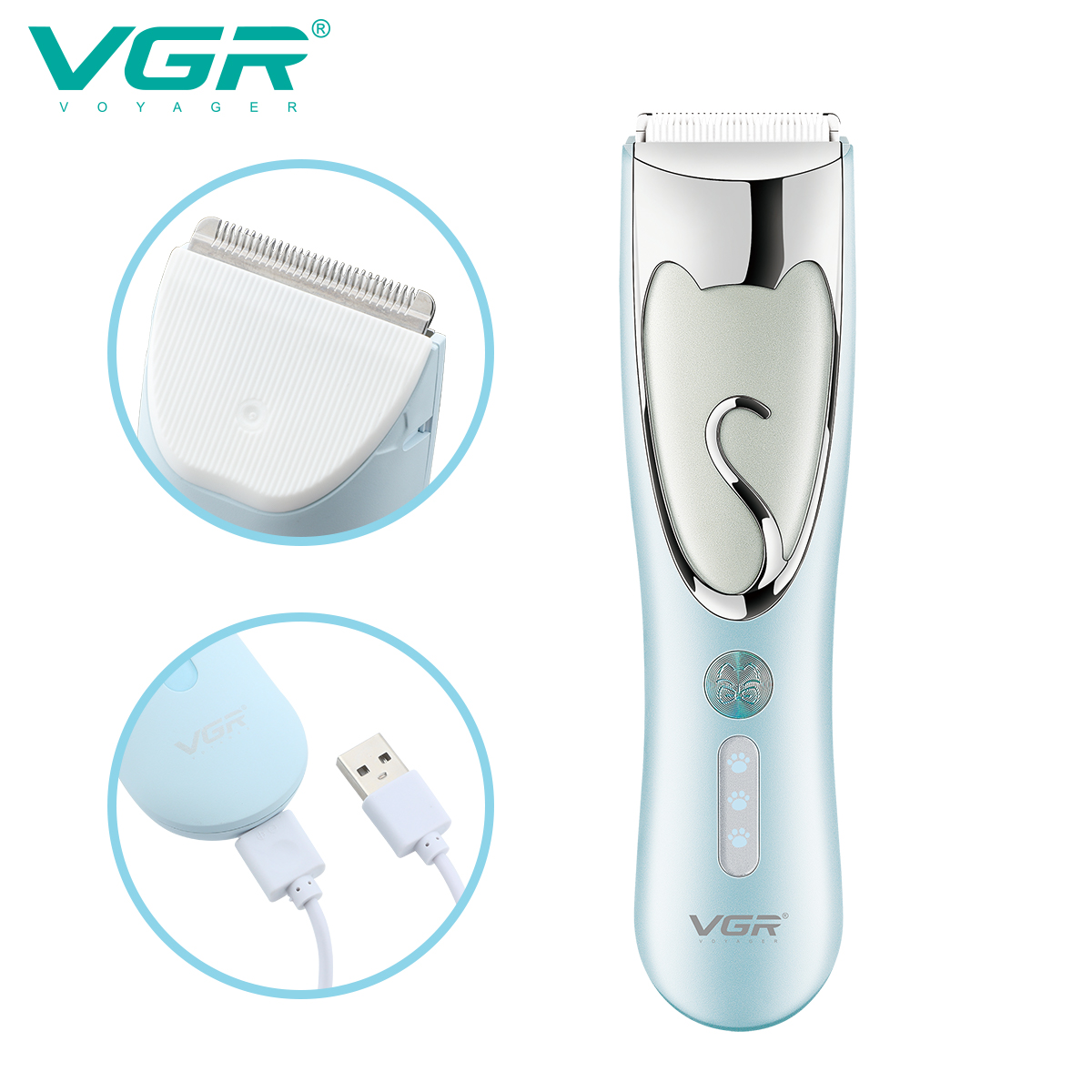 宠物指甲剪/宠物电动推/宠物用品/宠物理发神器/宠物推子白底实物图