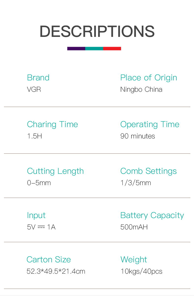电动剃须刀VGR017小T刀刀头可水洗刮胡刀 USB充电男士剃须刀详情10